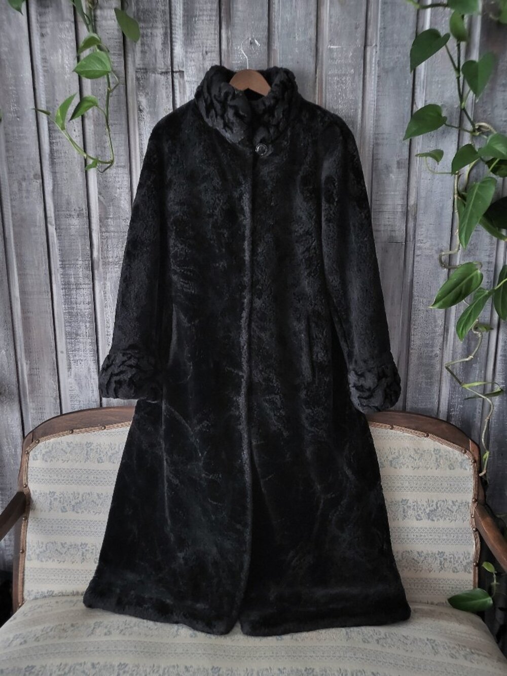 Vintage 90S Novelti For Lindor Black Faux Fur Winter Coat Plus 15/16 Never Worn